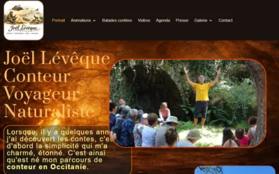 Page d'accueil du site de Joël Lévêque, conteur