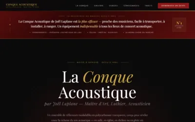 Page d'accueil du site La Conque Acoustique