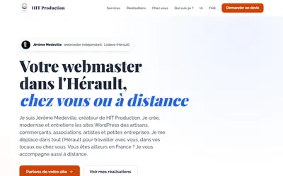 Page d'accueil du site HIT Production