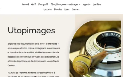 Page d'accueil du site Utopimages, créé par HIT Production