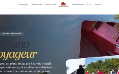 Page d'accueil du site Le Piano Voyageur, créé par HIT Production