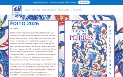 Page d'accueil du site du Théâtre de Pierres, créé par HIT Production