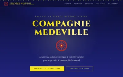Page d'accueil du site Compagnie Medeville, créé par HIT Production